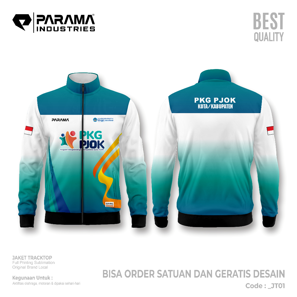 PARAMA INDUSTRIES || PROMO GRATIS DESAIN PREMIUM TRACKTOP JACKET PKG PJOK || JAKET GURU OLAHRAGA