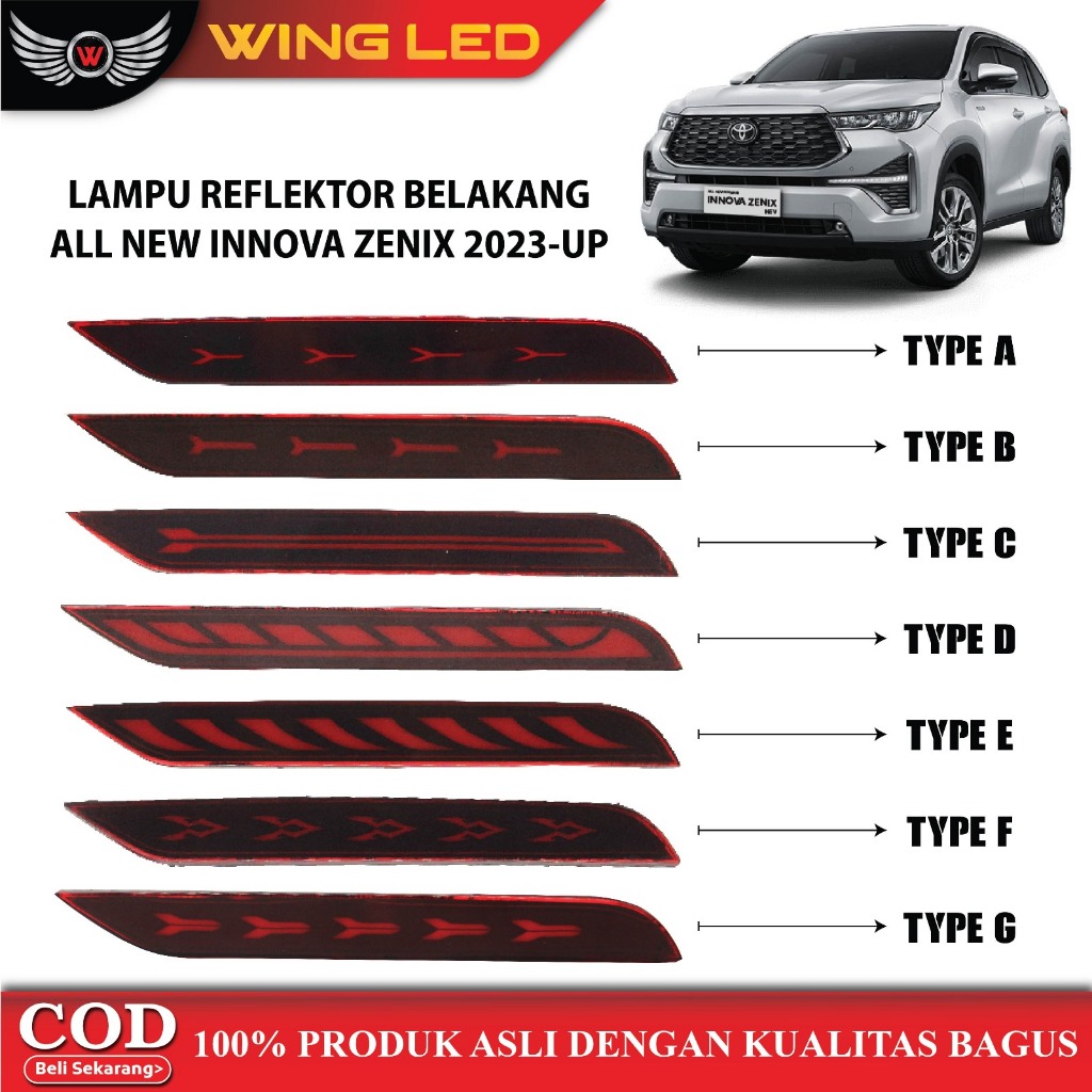 Lampu Reflektor Belakang Innova Zenix Type G V Q Aksesoris Mobil Zenix
