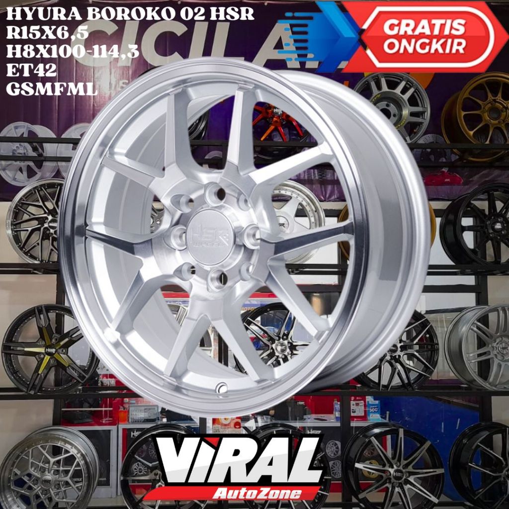 Velg Mobil Ring 15 HSR HYURA R15 UNTUK CONFERO , AVANZA , BRIO , FIESTA