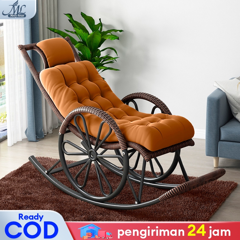 Kursi Goyang Rotan Kursi Rotan Kursi Santai Kursi Malas Kursi Goyang Santai Bantal Opsional