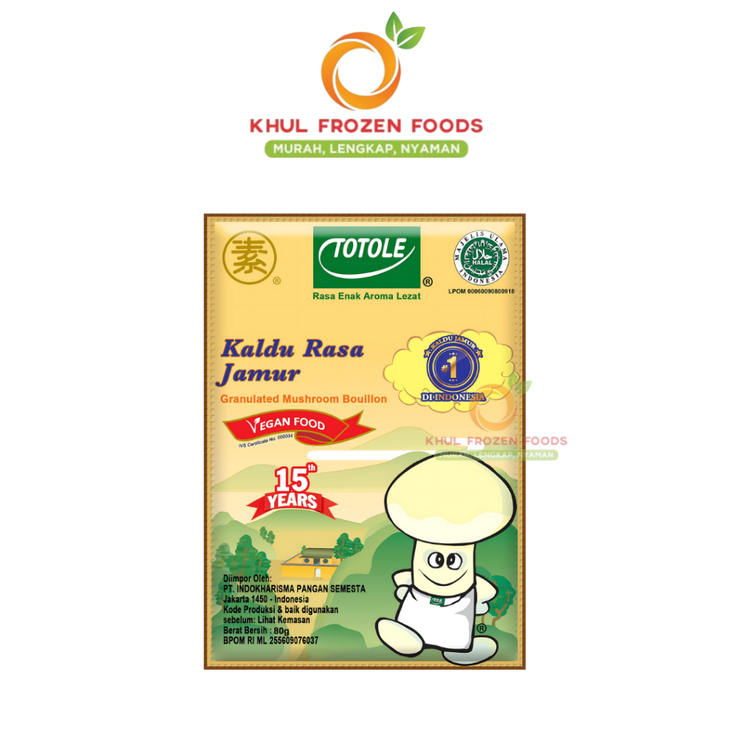 

Totole Kaldu Rasa Jamur 200Gr/ TOTOLE/ Kaldu jamur bubuk/ Penyedap makanan