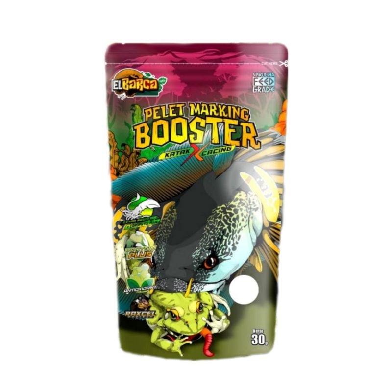 PELET MARKING BOOSTER BARCA Katak X Cacing Frog Worm Pakan Ikan Channa Predator Chana Gabus Hias Mar