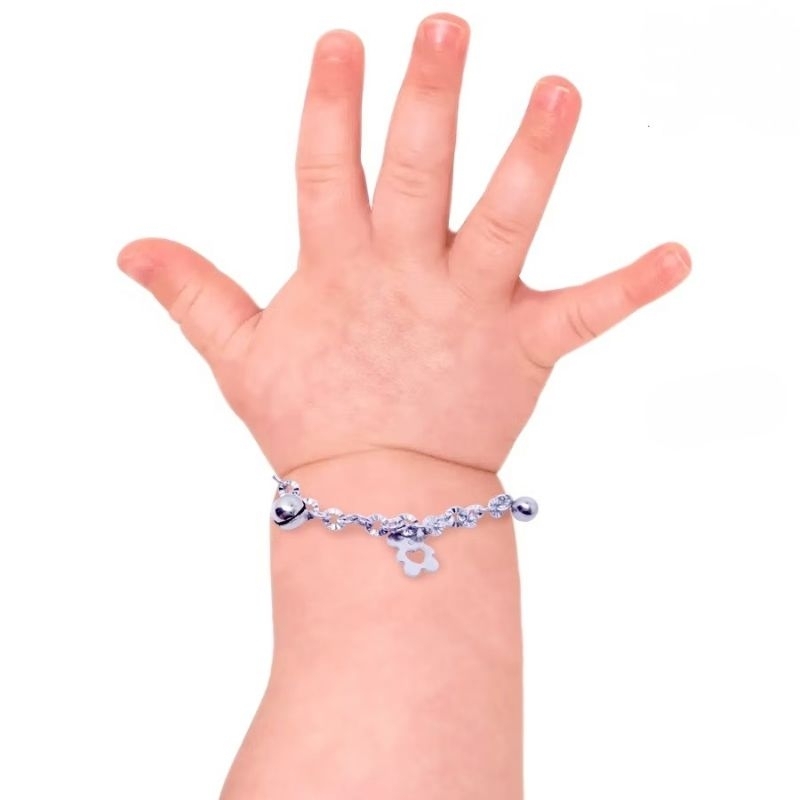 Gelang Kaki Bayi Kerincing Titanium Bear Kecil Gelang Tangan Baby Perempuan Laki Laki Dengan Krincin