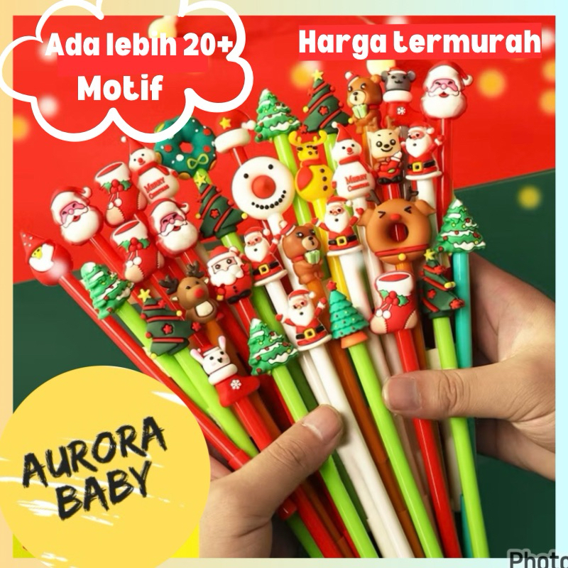 

PULPEN GEL TEMA NATAL MERRY CHRISTMAS KADO NATAL ANAK SANTA RUSA SNOWMAN