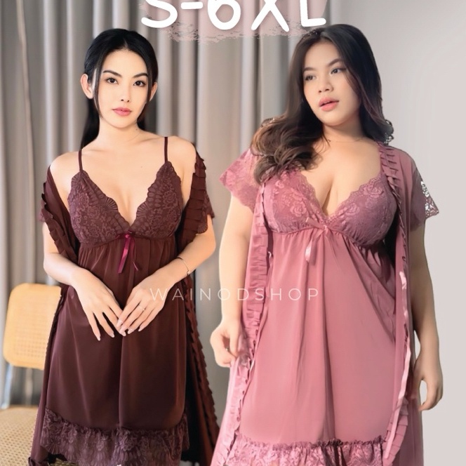 HJ6 BRITNEY S6XL lingerie dress  kimono  WAINODSHOP