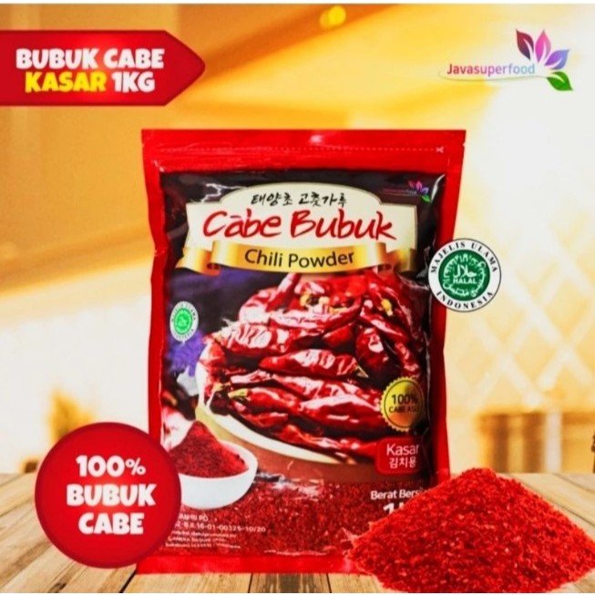 

JAVA SUPER FOOD Gochugaru - Bubuk Cabe Korea KASAR / Chili Powder 1 KG Kimchi Halal 100 % original