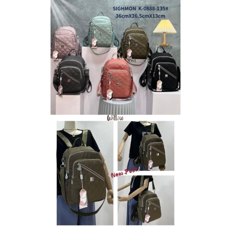 Sighmon 0888 Tas Ransel Wanita Kanvas