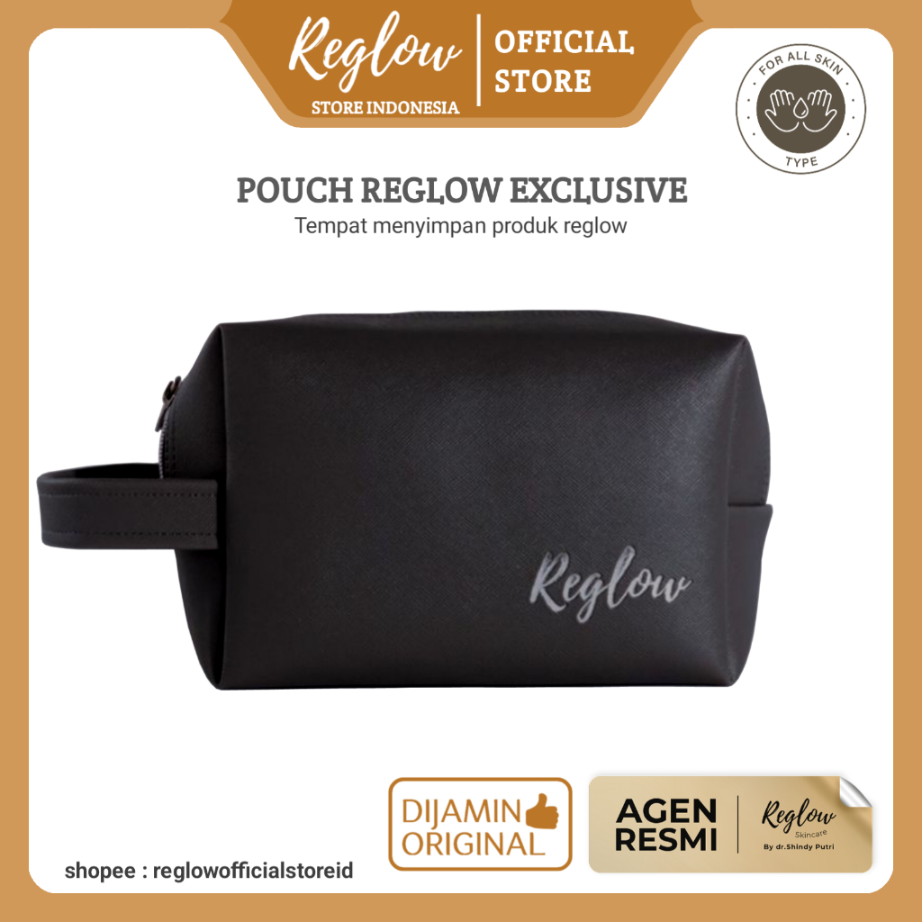 Pouch Reglow Exclusive - Tas Make Up Untuk Menyimpan Reglow Skincare Original Dr. Shindy
