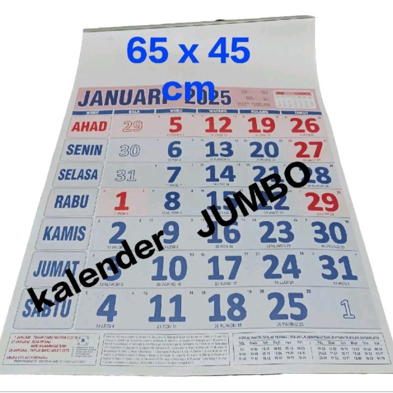 

kalender dinding 2025 - kalender almanak - kalender jumbo - kalender