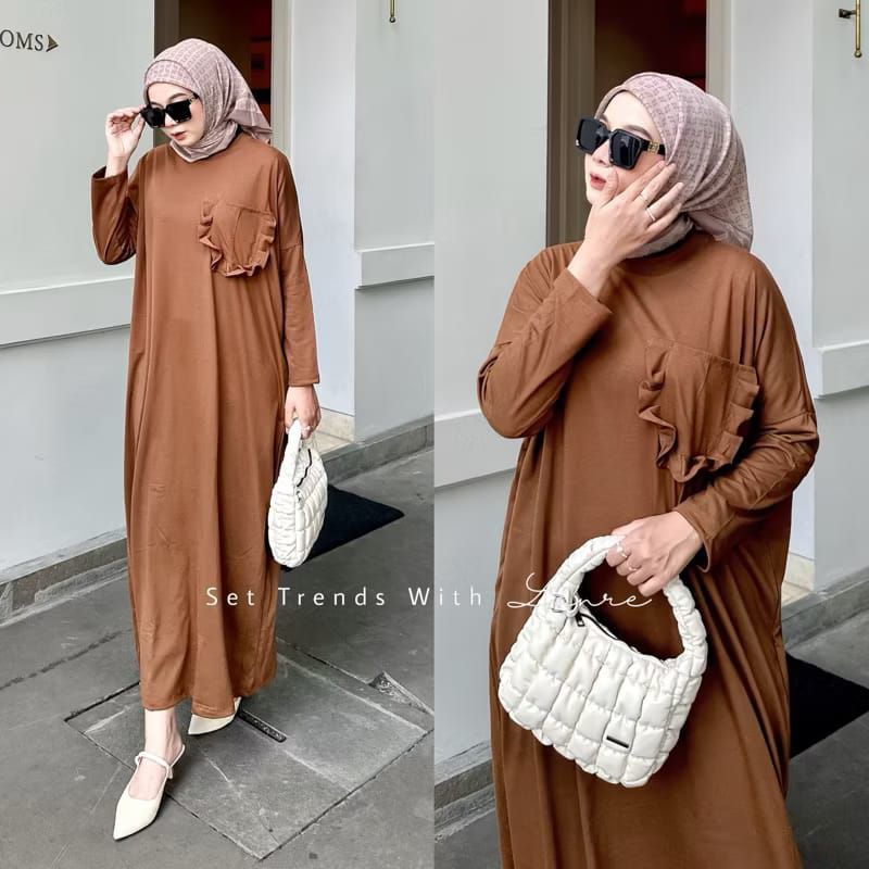 Mila Batwing Dress Bahan Kaos Cotton Combed 24s Gamis jumbo Murah Grosir Dress Lucu Rempel Warna Mag