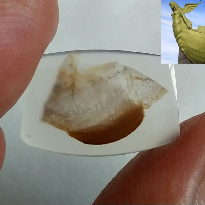 Batu Kristal Gambar Perahu - Dendrite Crystal Chalcedony. Bukan Batu Bacan Doko Majiko Yaman Darah K