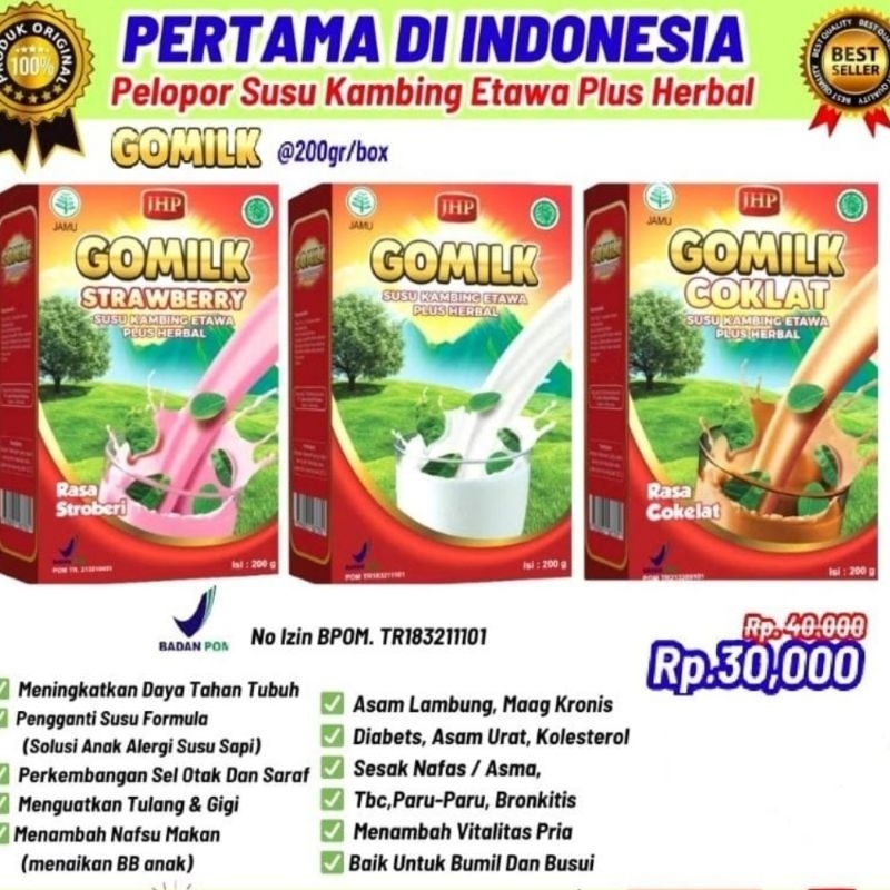 

Gomilk Susu Kambing Etawa Plus Herbal Alami 100%