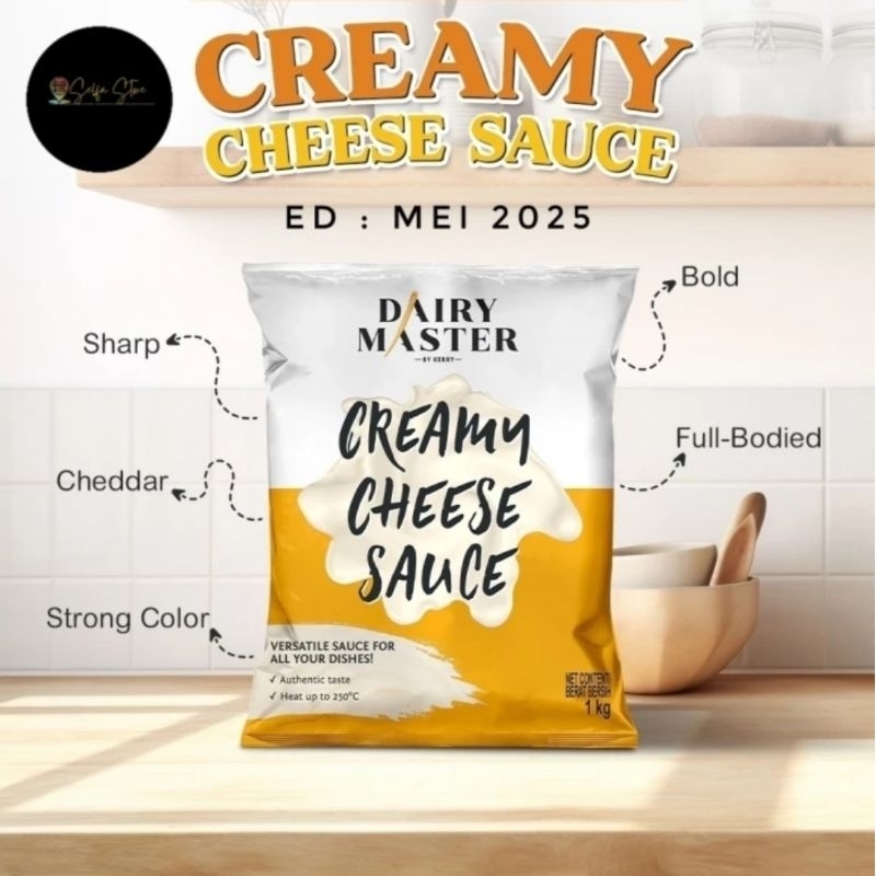 

Dairy Master Creamy Cheese Sauce 1kg 250gr saus krim keju siap pakai