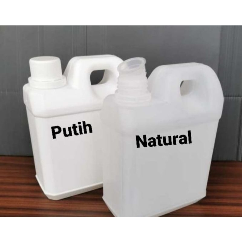 Jerigen 1 Liter BP / Jerigen 1 Liter Kotak Pendek HDPE Baru Segel Putih