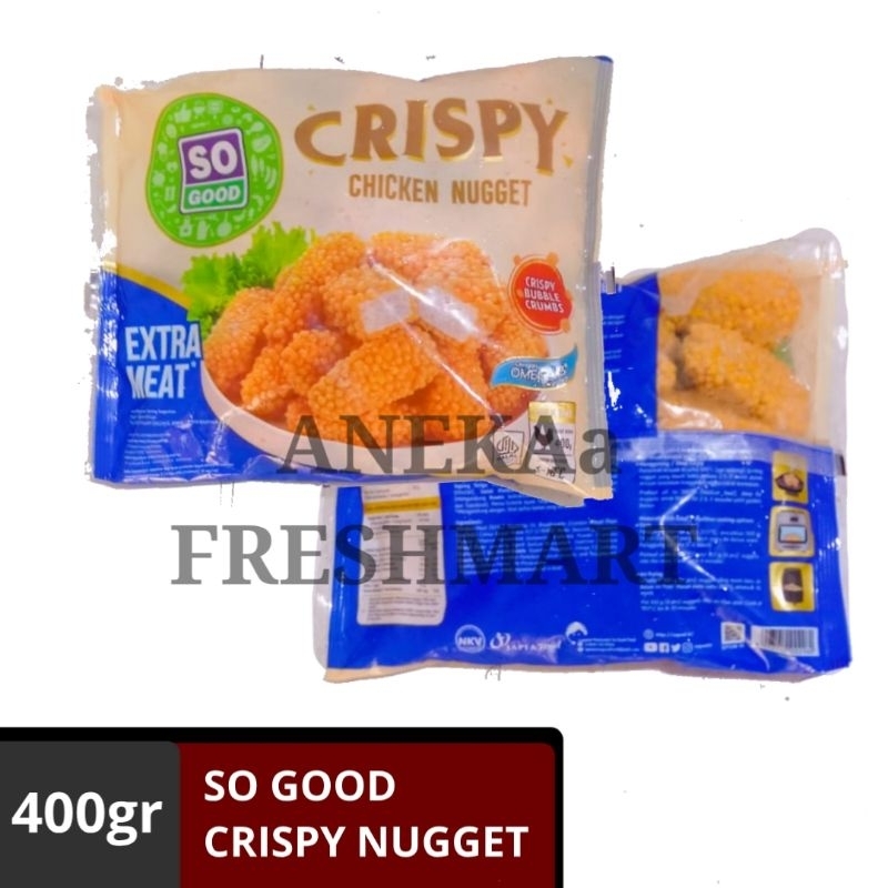 

SO GOOD NUGGET CRISPY 400GR NAGET AYAM CHICKEN NUGGET BUBBLE KRISPY AYAM