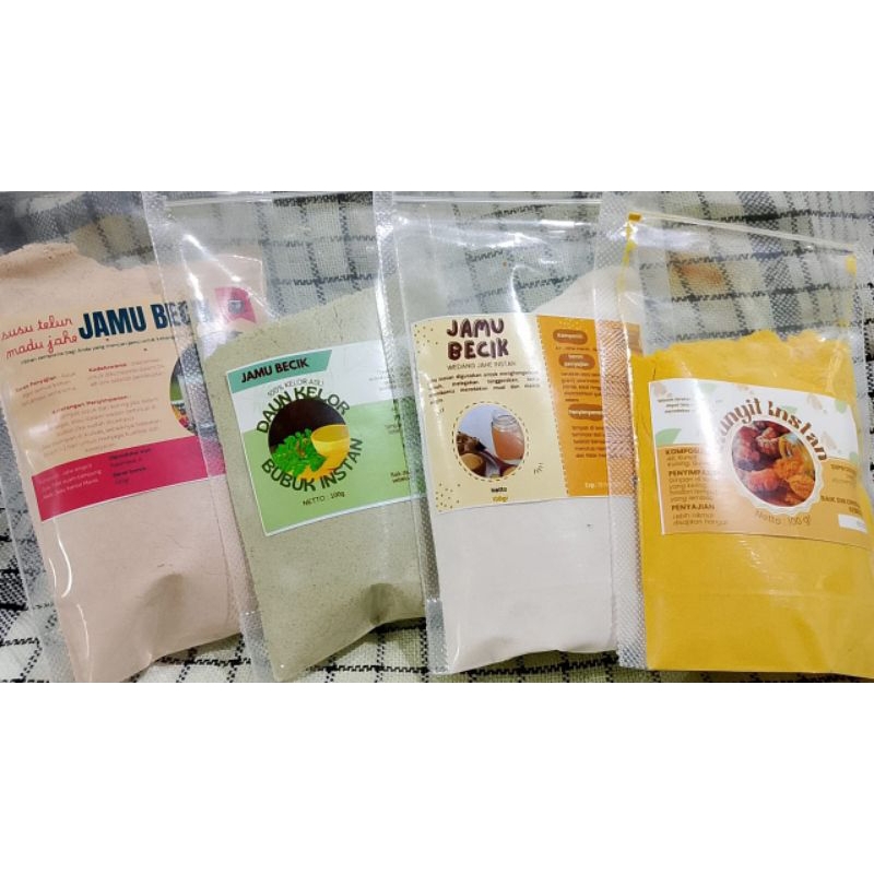 JAMU BECIK Daun kelor bubuk instan , STMJ, Jahe instan , Kunyit instan