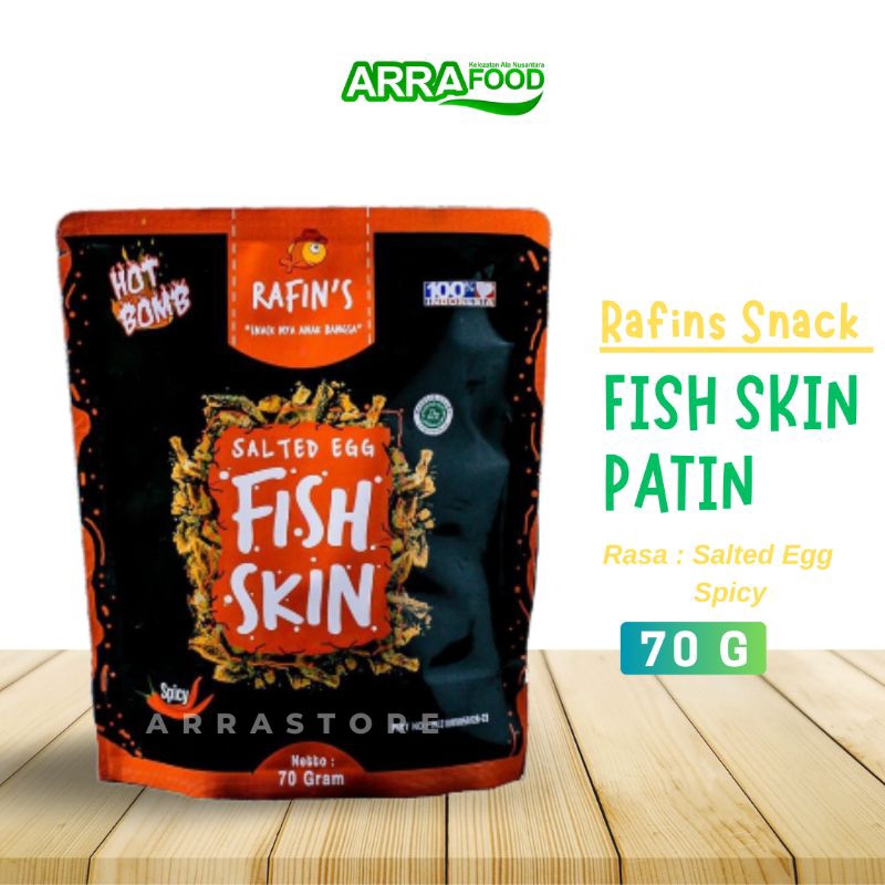 

FISH SKIN Keripik Kulit Ikan Patin Rafins Snack SPICY