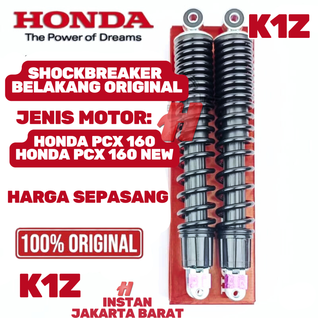 ORIGINAL HONDA SHOKBREAKER BELAKANG ORIGINAL HONDA AHM KODE K1Z SHOCK AHM PCX 160 LAMA PCX 160 NEW .