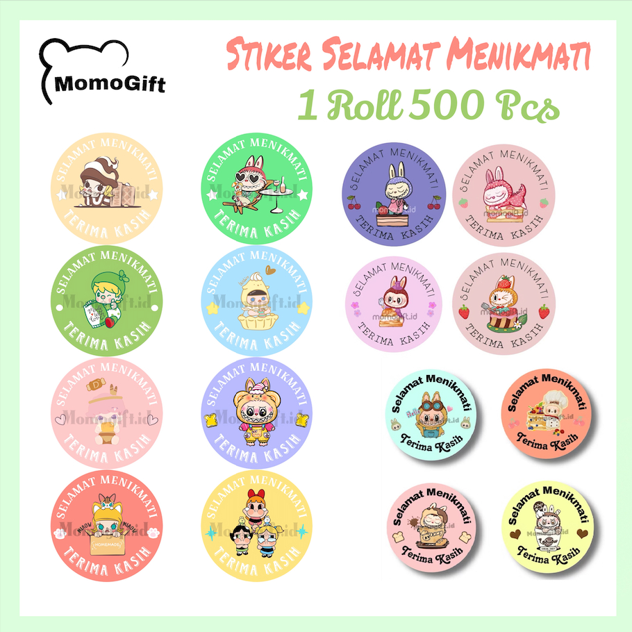 

Stiker Roll Thank You Label Selamat Menikmati Terima Kasih Buat Tempel Di Box Packing 500 Pcs