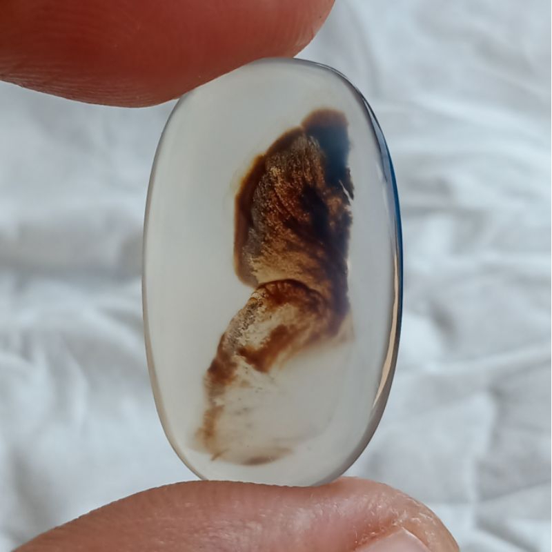 Batu Gambar Siluet - Dendrite Crystal Chalcedony. Bukan Batu Blue Sapphire Pink Sapphire Berlian Ero