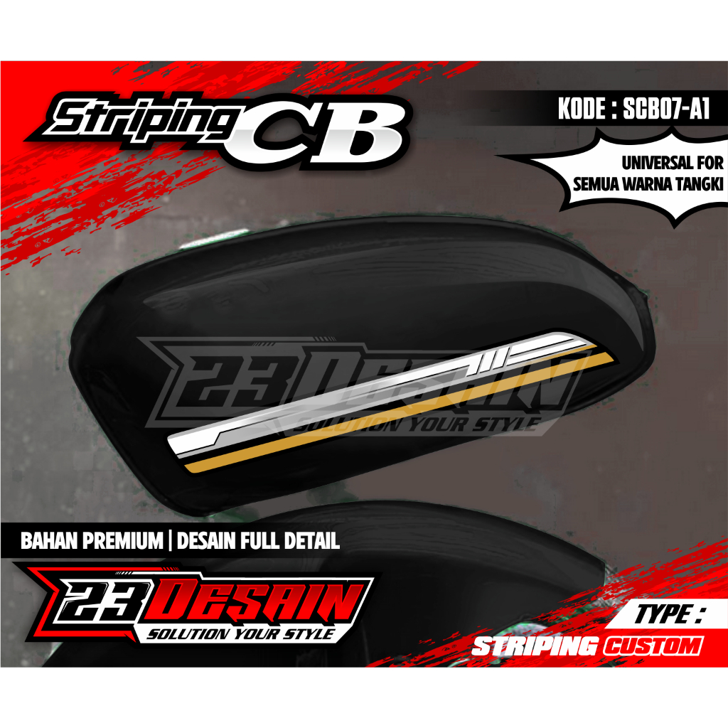 Striping Variasi CB Minimalis cb proper Striping List CB 100 Stiker Airbrush Motif Dhimas Mocil Stri