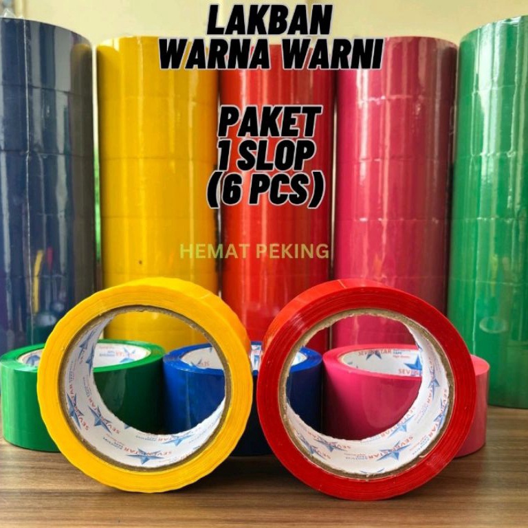 

KODE V34W Lakban Warna Warni 45 x 9 y OPP Color Tape 1 Slop isi 6 pcs