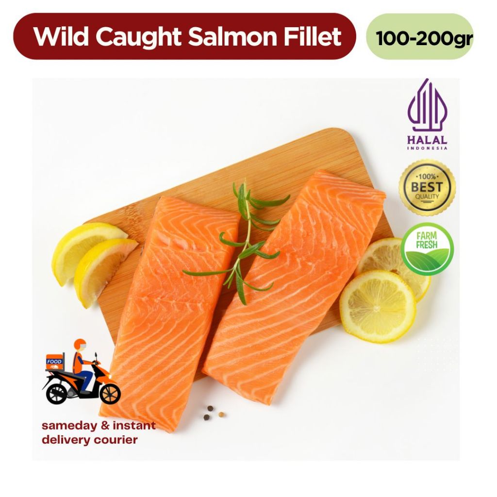 

Salmon Fillet Wild Caught Alaska / Wild catch 100-200 gr HALAL