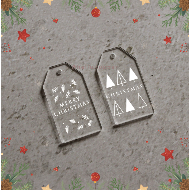 

Christmas Tag Akrilik | Tag Natal | Christmas Label Hampers Tag Souvenir Gift Kado Sovenir
