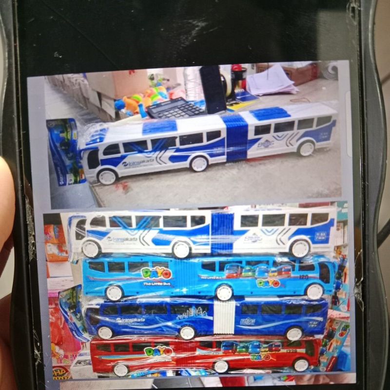 promo mainan bus transjakarta gandeng ada 2 sangat panjang