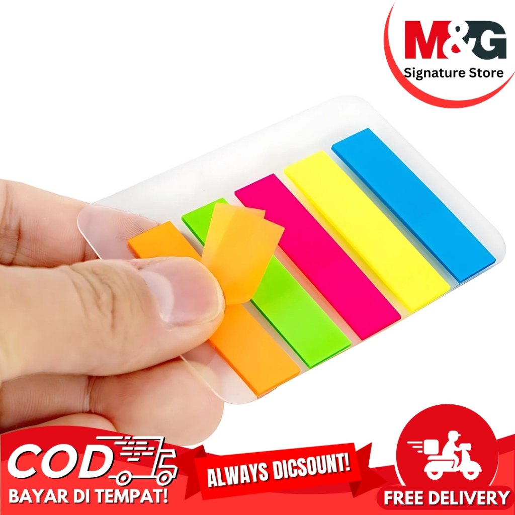 

Index Pembatas Kertas M&G Bahan Plastik 5 Warna x 20 Lembar YS-63