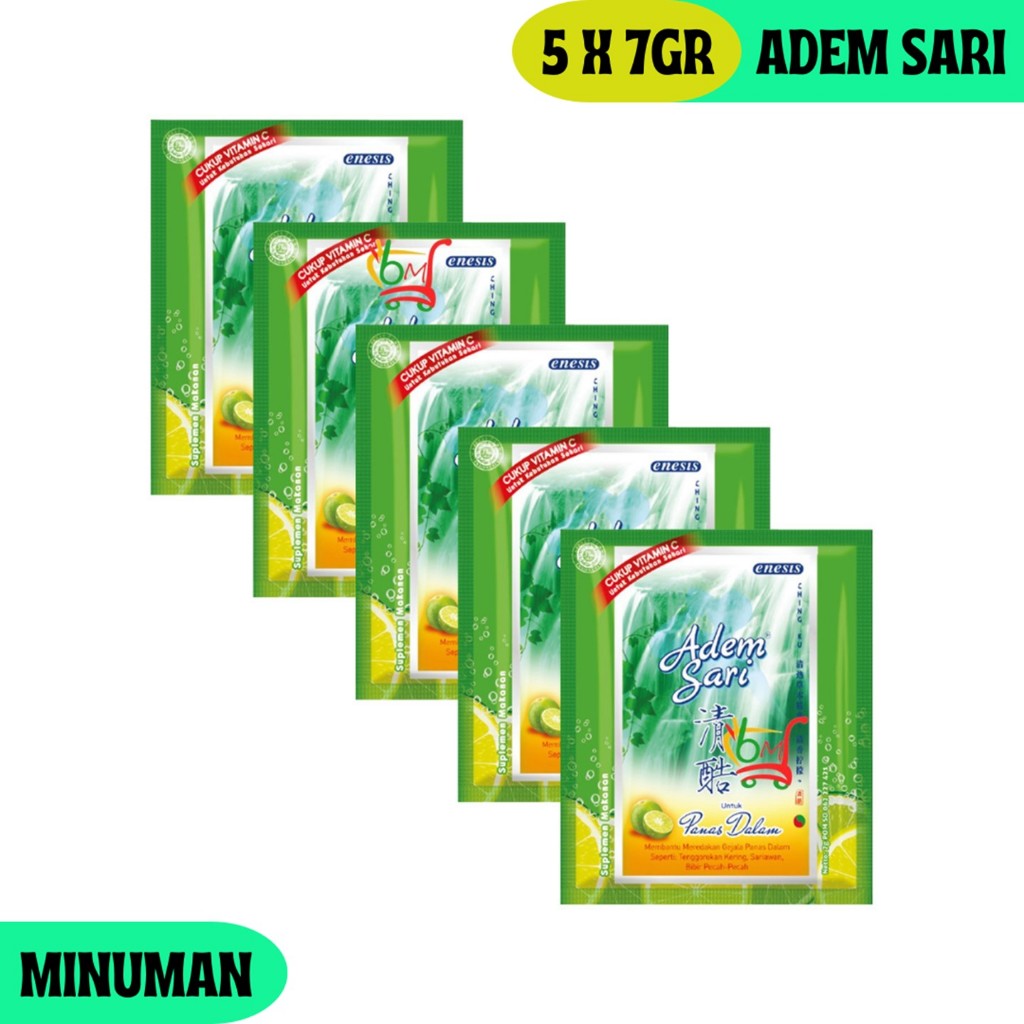 

5PCS Adem Sari Minuman Serbuk Pereda Gejala Panas Dalam