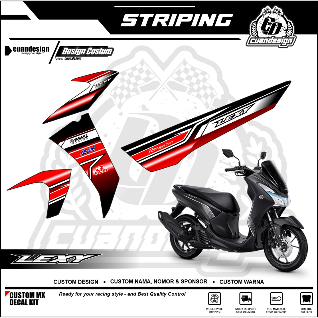 STIKER STRIPING  MOTOR YAMAHA LEXI ANTI LUNTUR KEREN STRIPING LEXI 125 STRIPING YAMAHA LEXI 125