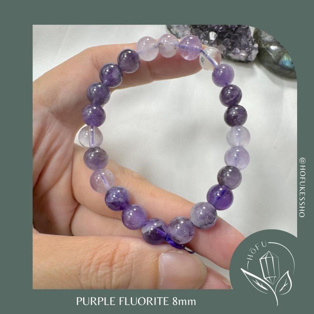 Gelang Batu Alam Purple Fluorite Natural Crystal Bracelet