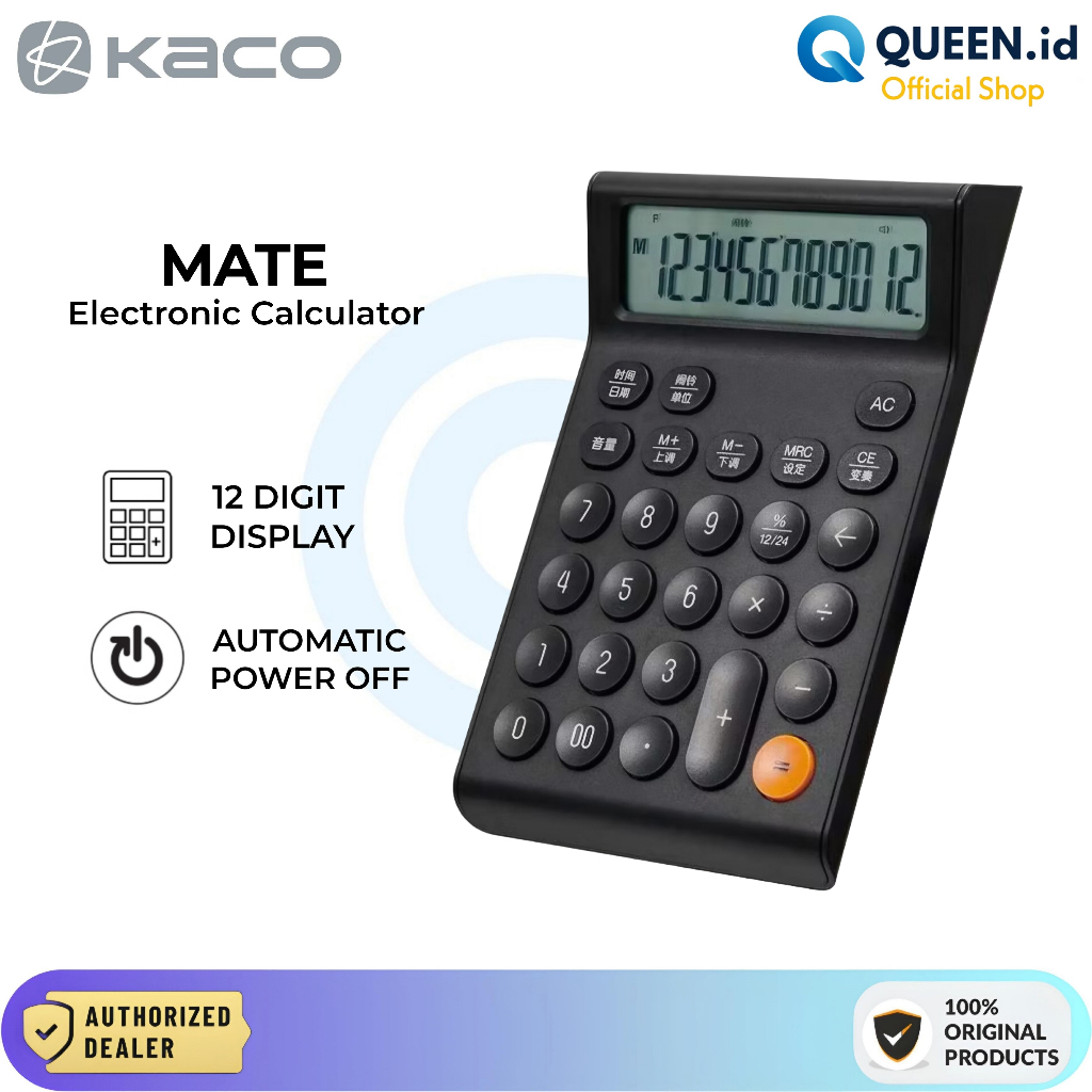 

Kaco Lemo Mijia Calculator Kalkulator 12 Digit Display - Desk MATE