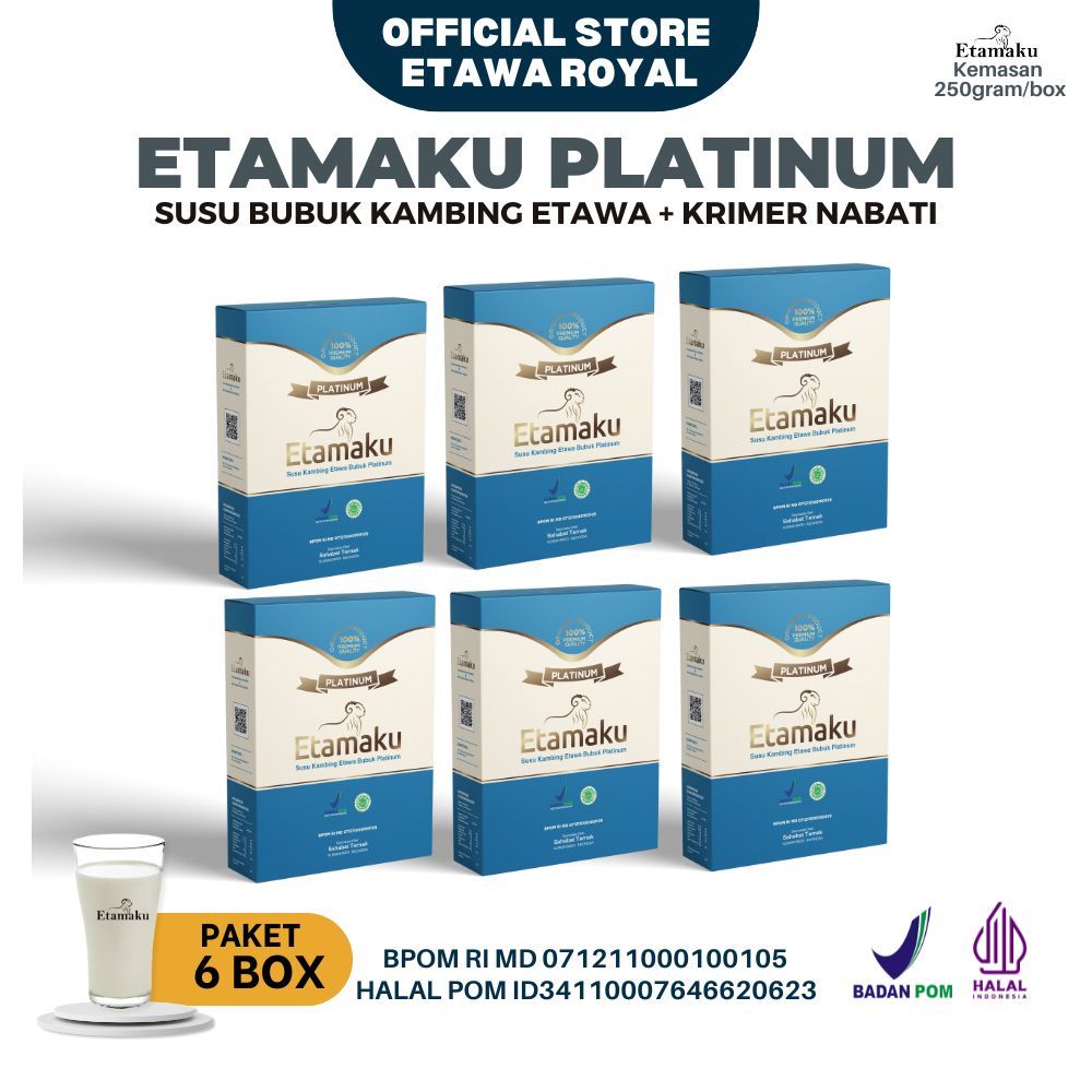 

Etamaku Platinum Susu Etawa Paket 6 Box Kemasan 250gr