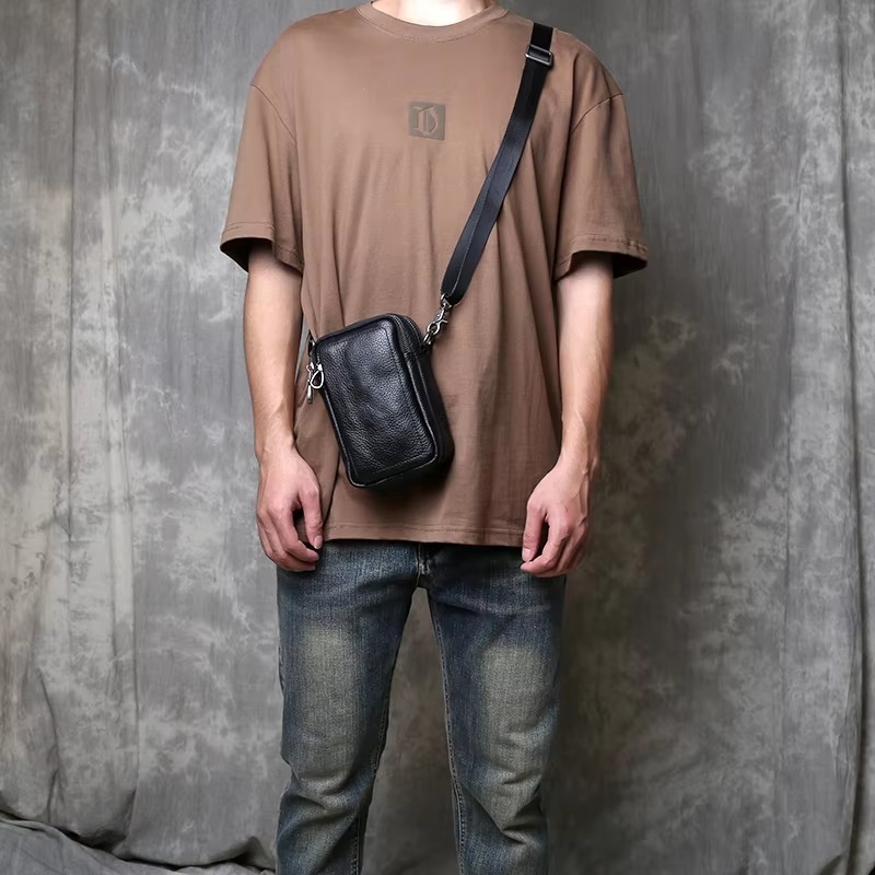 Tas Ponsel Kulit Asli - Tas Selempang Bahu Mini Pria Kulit Asli