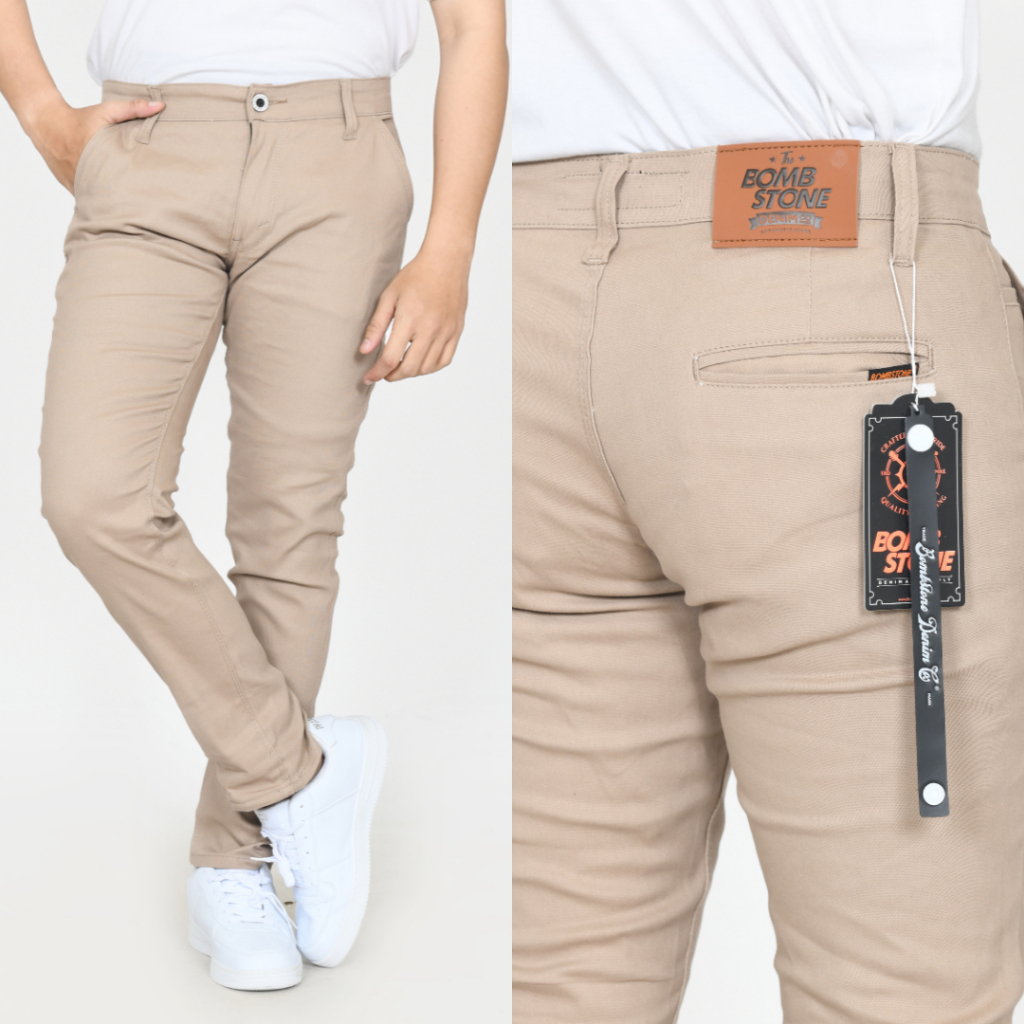 PIG WOOD - Celana Chino Panjang Pria Slimfit Stretch Original Chinos Pria
