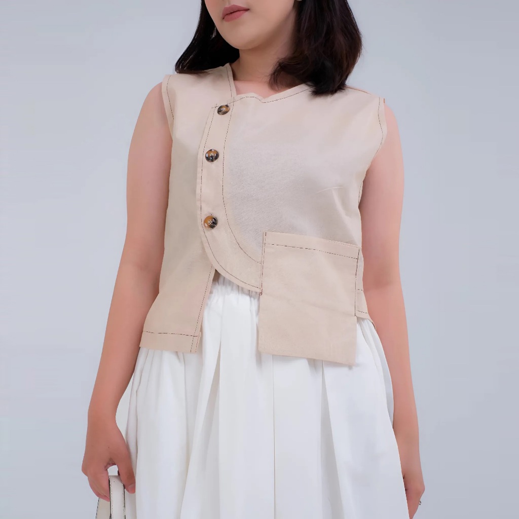 Sasikirana - Piyya Vest Katun / Vest Wanita Korean Style / Baju Wanita 2026/ Rompi Wanita