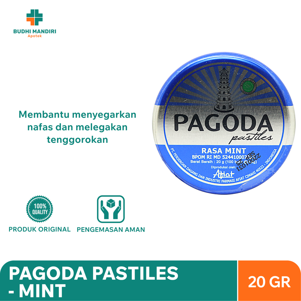 

Pagoda Pastiles Mint 20gr - Menyegarkan Tenggorokan