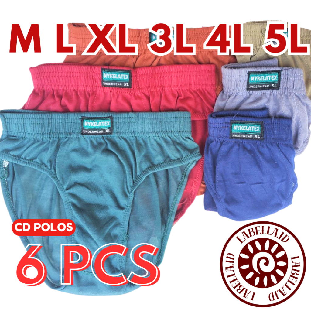 TERMURAH 6 PCS CELANA DALAM COWOK CD PRIA KARET KECIL MURAH HARIAN LABELLAID