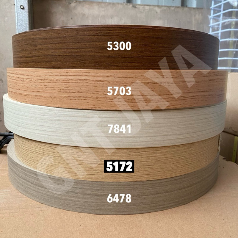 CARTA EDGING HPL lebar 42mm-4cm tebal 1mm 6478 5172 7841 5703 5300 egdging motif serat kayu jati tea