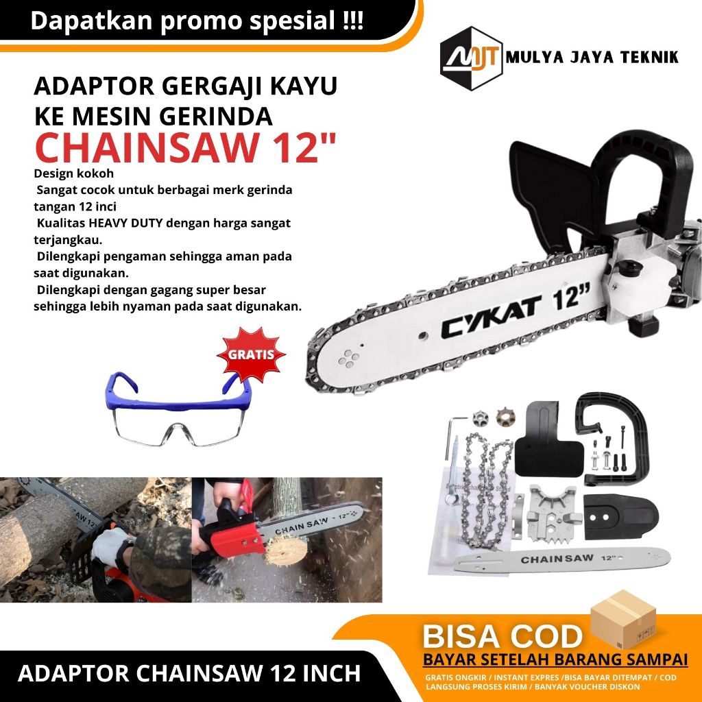 Gergaji Mesin Kit Chainsaw 12inch Bracket Mesin Gerinda Jadi Gergaji Mesin