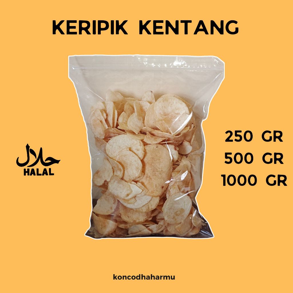 

KERIPIK KENTANG MANOHARA | KERIPIK KENTANG ASLI | KERIPIK KENTANG 250 GRAM 500 GRAM 1000 GRAM