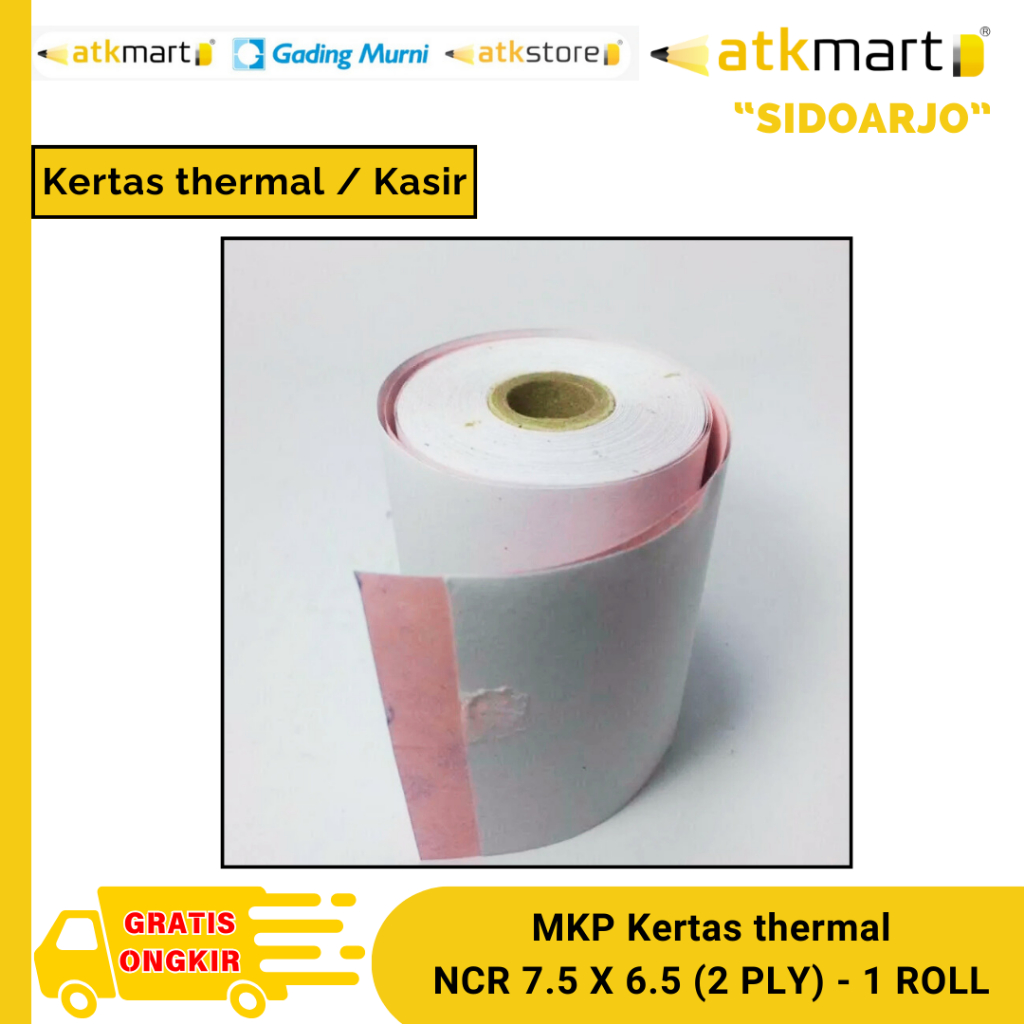 

MKP TELSTROOK Kertas termal NCR 7.5 X 6.5 (2 PLY) - 1 ROLL
