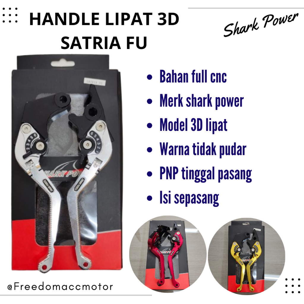 Handle satria fu model lipat 3D hendel rem variasi