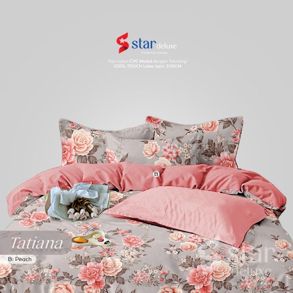 Sprei katun lokal Star Motif Rose Tatiana