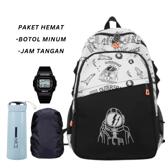 Tas sekolah ransel anak cowok SD SMP SMK unisex-tas sekolah SMP SMA-tas ransel Astronot petir-tas pu