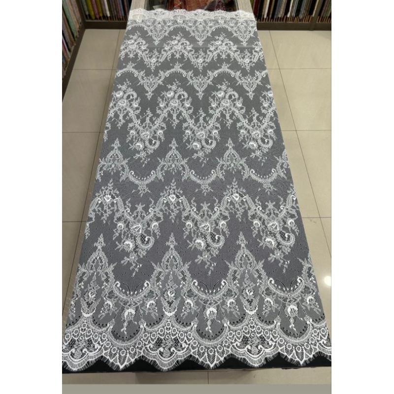 bahan brokat semi prancis Chantilly Swiss/panel