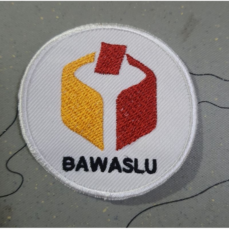 BORDIR LOGO BAWASLU BULAT PUTIH