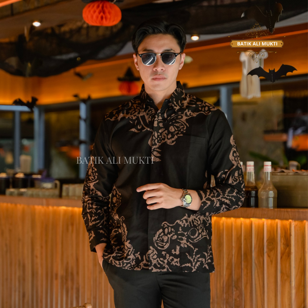 Batik Pria Lengan Panjang Premium Baju Kondangan Anak Muda Remaja Katun Halus Furing Motif Wiguna